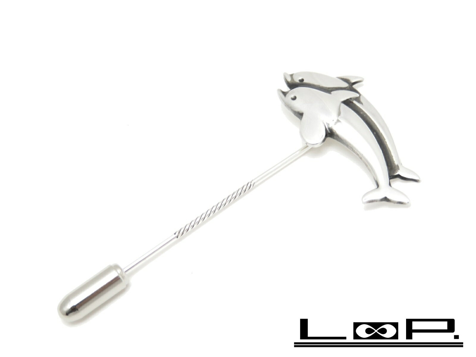 【美品】 GEORG JENSEN ジョージ ジェンセン イルカ ラペル ピン タイピン アクセサリー スーツ メンズ シルバー SV 925 129 【A32552】 【中古】