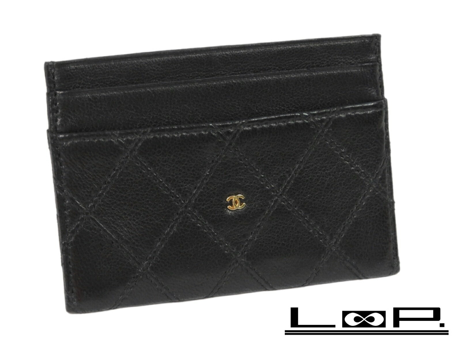 【CHANEL】 シャネル ココ パス ケース カード マトラッセ レザー ブラック クロ 黒 【A33182】 【中古】