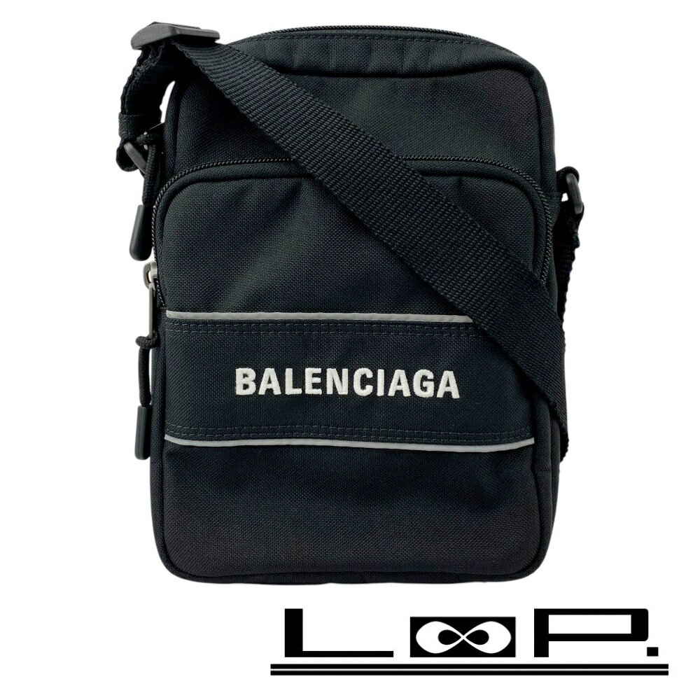 バレンシアガ ■新同■ サステナブル スモールメッセンジャー ショルダーバッグ ポシェット 斜め掛け ナイロン ブラック 【602160】8 【中古】