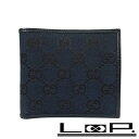 ■中古■ グッチ 二つ折り財布 財布 GG キャンバス ブラック 黒 【391262】3 【中古】