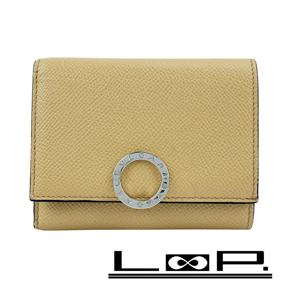 送料込み！ 未使用品 BVLGARI コンパクトウォレット ベージュ 43 ブルガリ BVLGARI ブルガリ BVLGARI 293706 三つ折り財布 Wallets