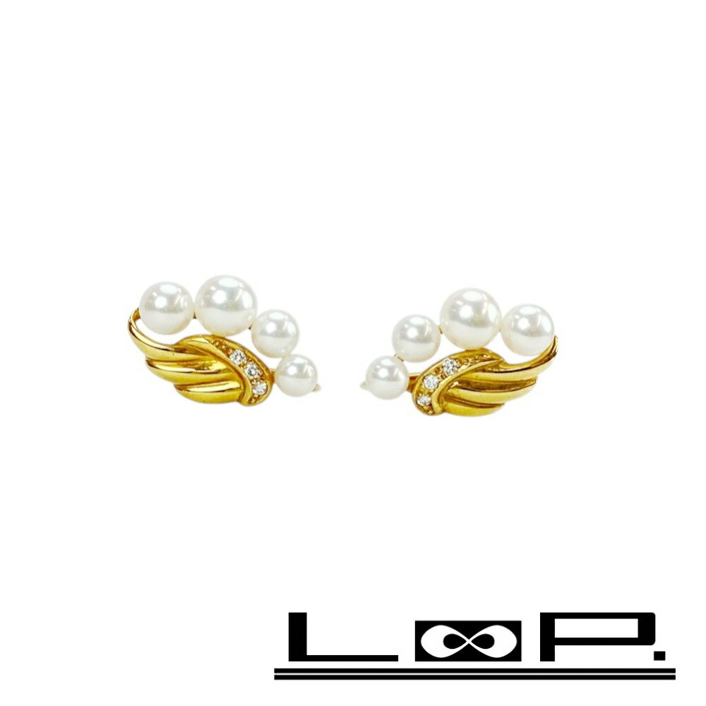 ◆SALE◆ ミキモト ■美品■ イヤリング アクセサリー パール K18 YG750 ゴールド 6.3g 【393563】3 【中古】