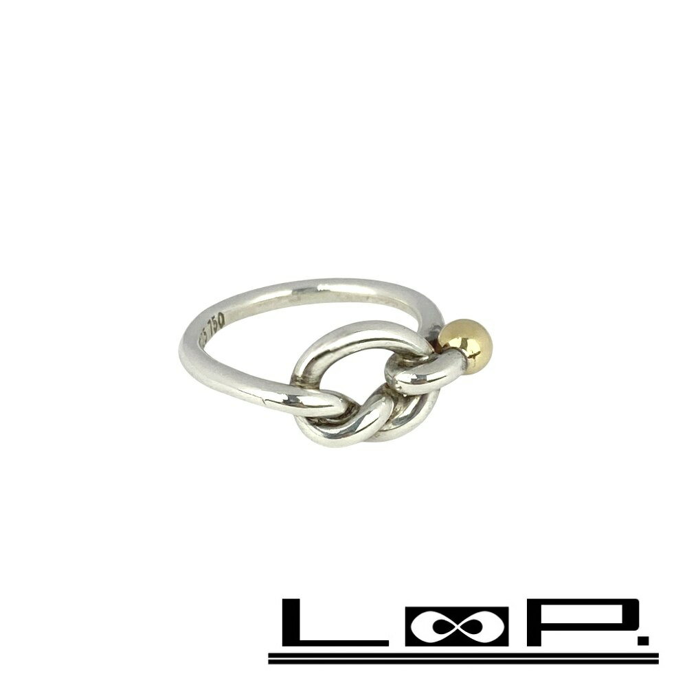 ティファニー　ラブノットリング　１３号　18K　スターリング　SV　アンティーク ティファニー ラブノットリング 13号 18K スターリング SV