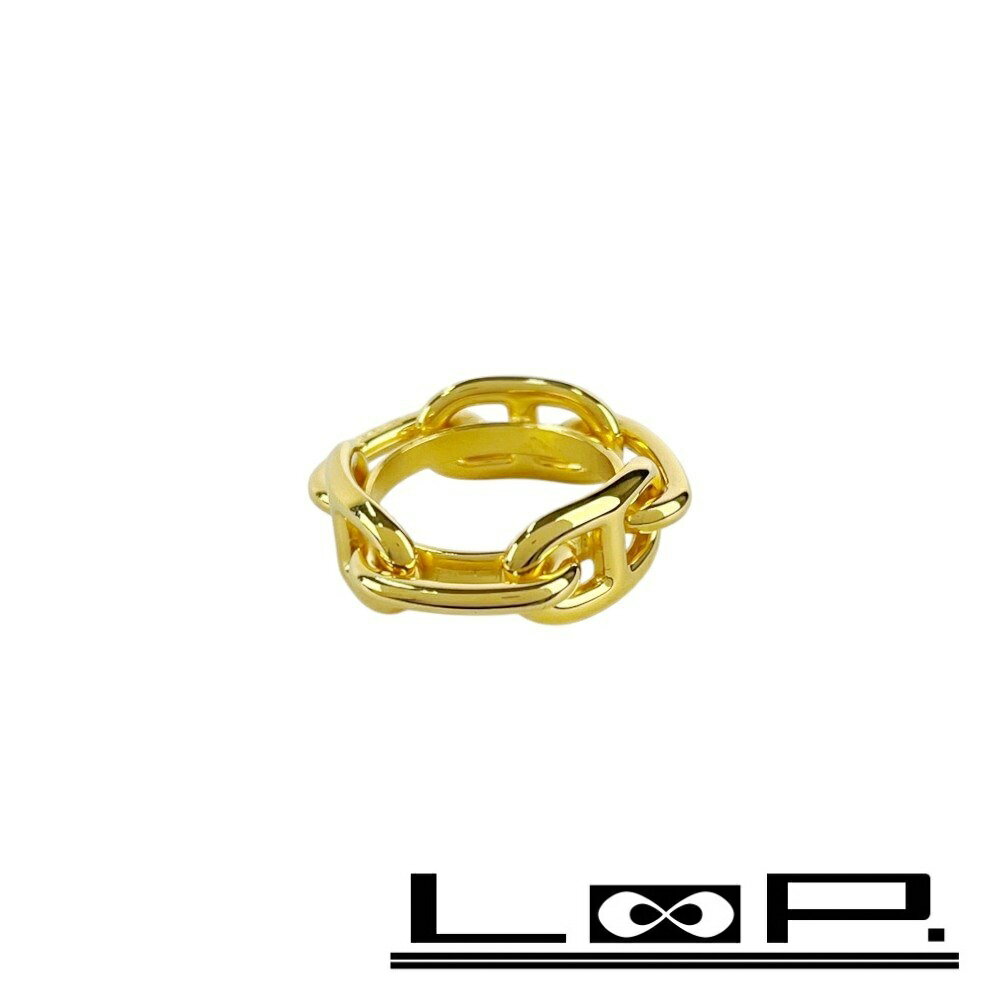 エルメス ■新同■ シェーヌダンクル スカーフ リング ファッション GP ゴールド 箱 【495366】1 【中古】