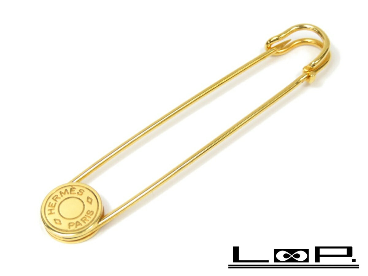 【美品】 HERMES エルメス セリエ ピン ブローチ クリップ ストール マフラー ゴールド GP 【A48363】 【中古】のサムネイル