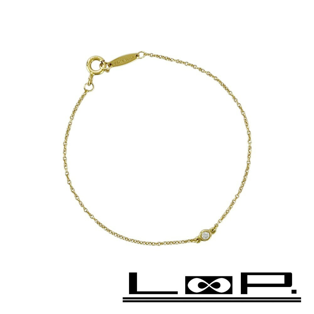 ティファニー ■美品■ バイザヤード ブレスレット アクセサリー 1PD イエローゴールド YG750 ダイヤ 1.0g 【583070】8 【中古】