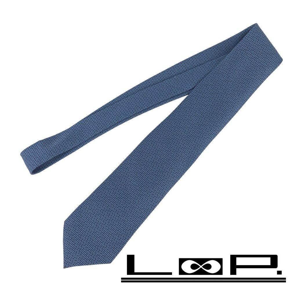 ■美品■　エルメス ネクタイ ビジネス 仕事 シルク ブルー 605985T 箱 【444371】9 【中古】(4)
