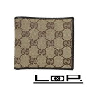 ■美品■ グッチ 二つ折り財布 財布 GG キャンバス ブラウン 箱 【391873】3 【中古】