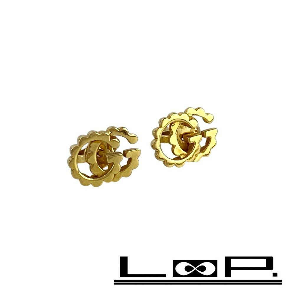 グッチ ■美品■ インターロッキング G ピアス アクセサリー イエローゴールド K18 750 YG 3.0g 【590474】12 【中古】