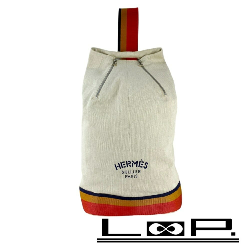 エルメス ■中古■ キャバリエ ワンショルダー バッグ トワルシェブロン ベージュ オレンジ イエロー ネイビー マルチカラー 【527975】5 【中古】