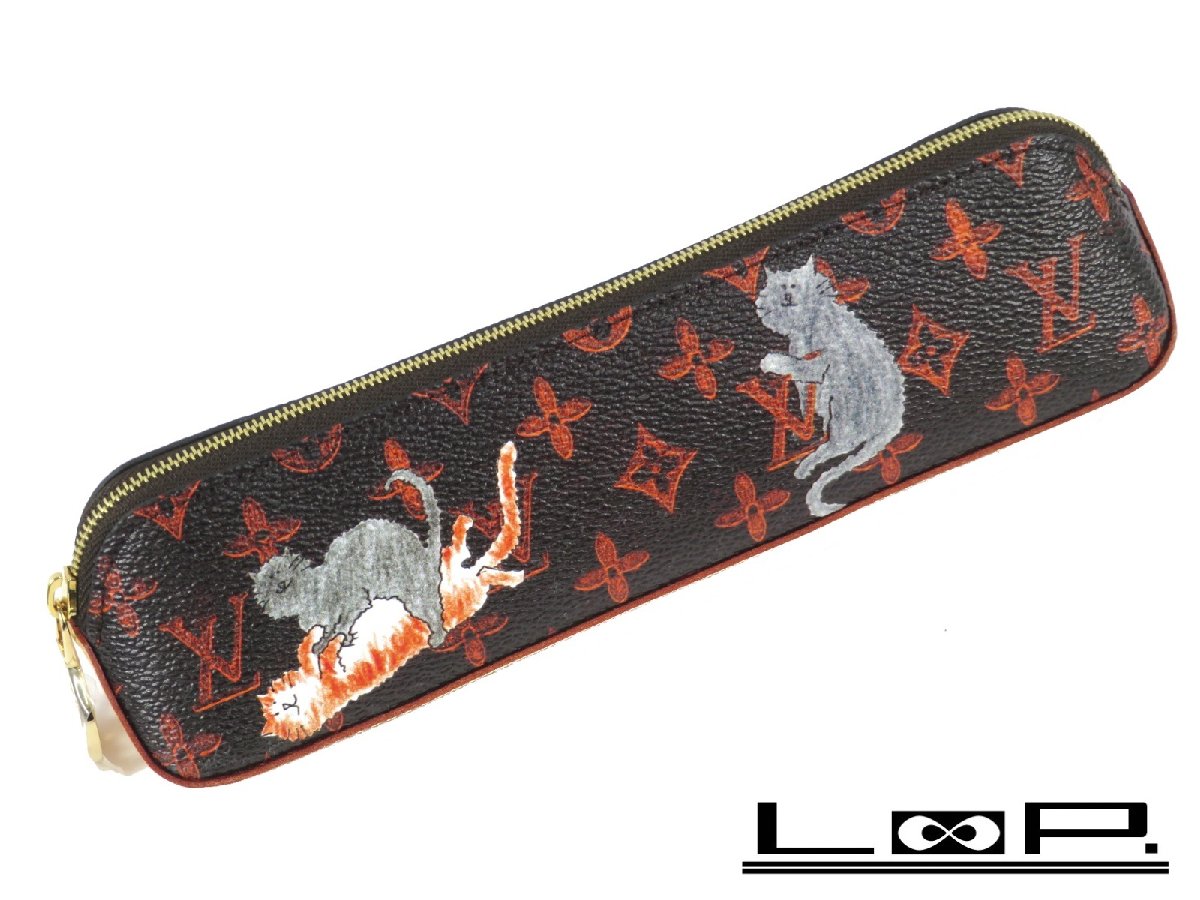 【未使用】【限定】 ルイ・ヴィトン トゥルース エリザベット ペン ケース モノグラム キャット グラム 猫 ネコ GI0357 【A61524】【中古】のサムネイル