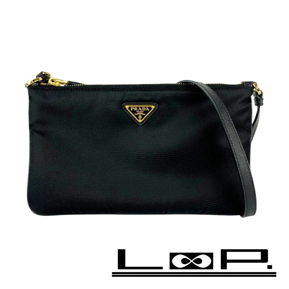 ◆SALE◆ プラダ ■新同■ ポーチ ショルダー アクセサリーポーチ 小物入れ ナイロン ブラック 【544477】11 【中古】