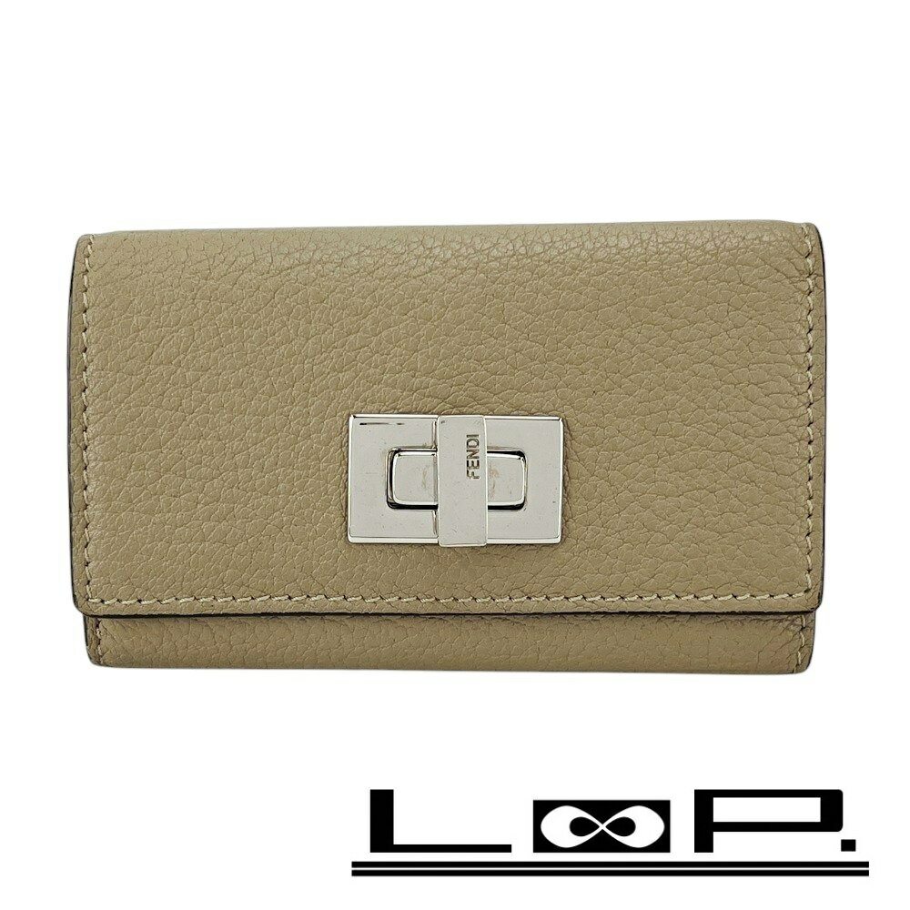 フェンディ ■中古■ 6連 キーケース 鍵 小物 レザー グレー 【424380】5 【中古】