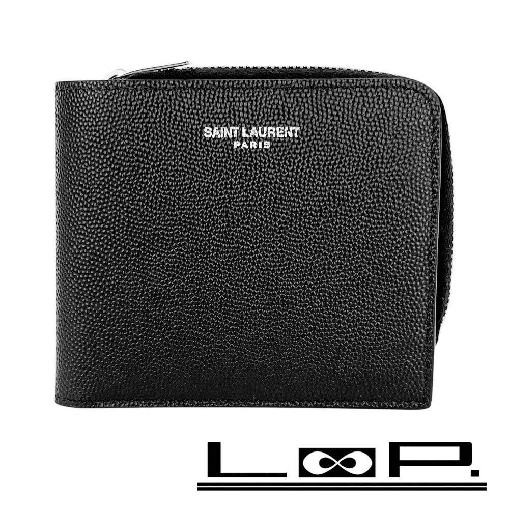 Rakuten - サンローラン ■未使用■ 二つ折り 財布 ウォレット レザー ブラック 箱 【580680】13 【中古】