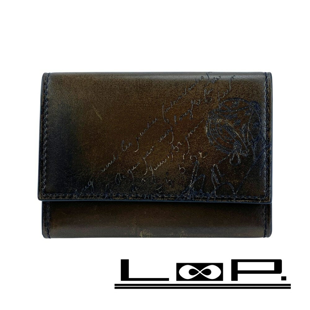 Rakuten - ベルルッティ ■中古■ カリグラフィー 三つ折り 財布 ウォレット コンパクト レザー ブラウン 【632280】11 【中古】