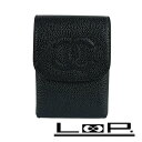 ■美品■ シャネル シガレットケース 煙草 タバコ キャビア スキン ブラック 箱 【355783】1 【中古】