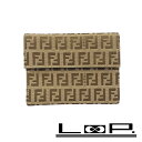 ■中古■ フェンディ ズッキーノ 3つ折り 財布 ロゴ レザー キャンバス ブラウン 【396588】3 【中古】
