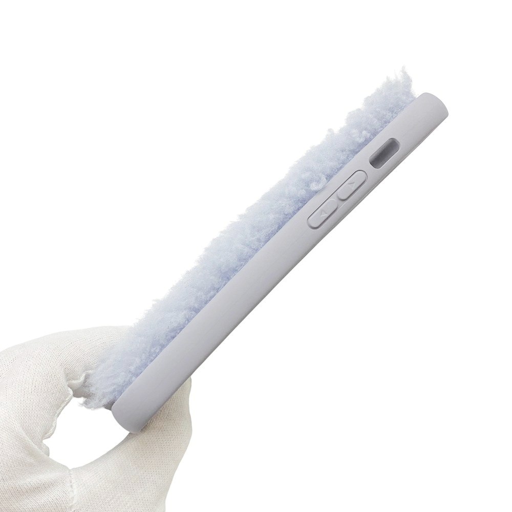 ミュウミュウ ■未使用■ スマホ iPhone 14Pro ケース シープ ファー 羊毛 ブルー 5ZH163 箱 【555688】1 【中古】