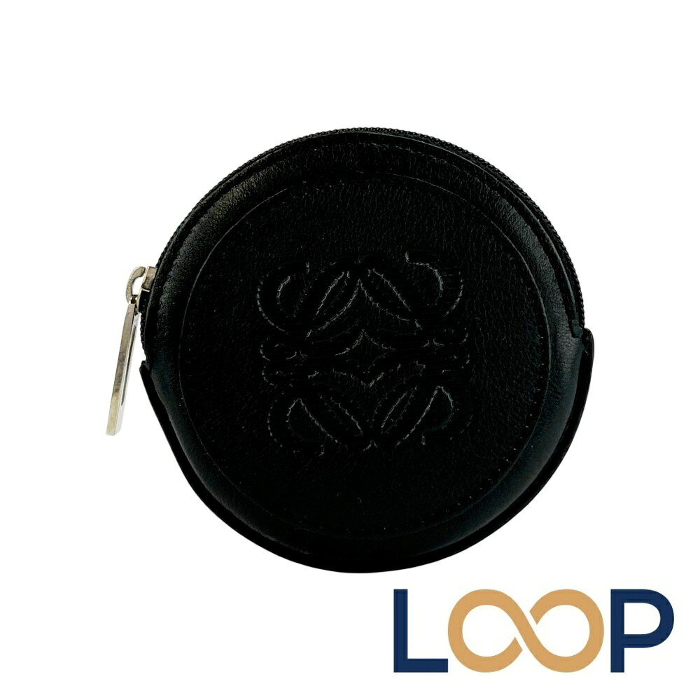 最終価格LOEWE アナグラム　ケース　小銭入れ　丸　シルバー金具　黒 楽天市場】ロエベ アナグラム コインケースの通販