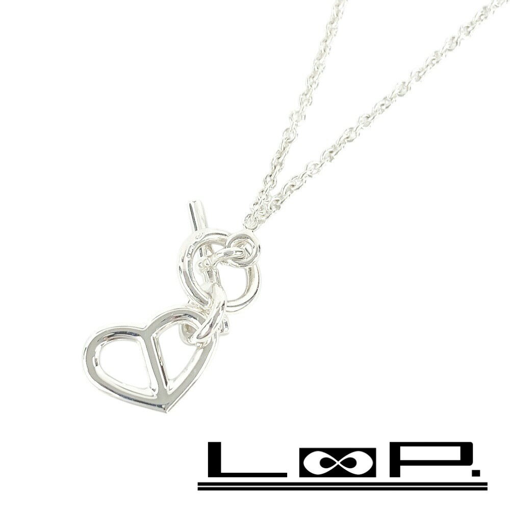 ◆SALE◆　■新同■磨き済■　エルメス シェーヌダンクル ハート アミュレット ネックレス カシュクール シルバー SV925 8.2g 箱 【223389】◇ 【中古】のサムネイル