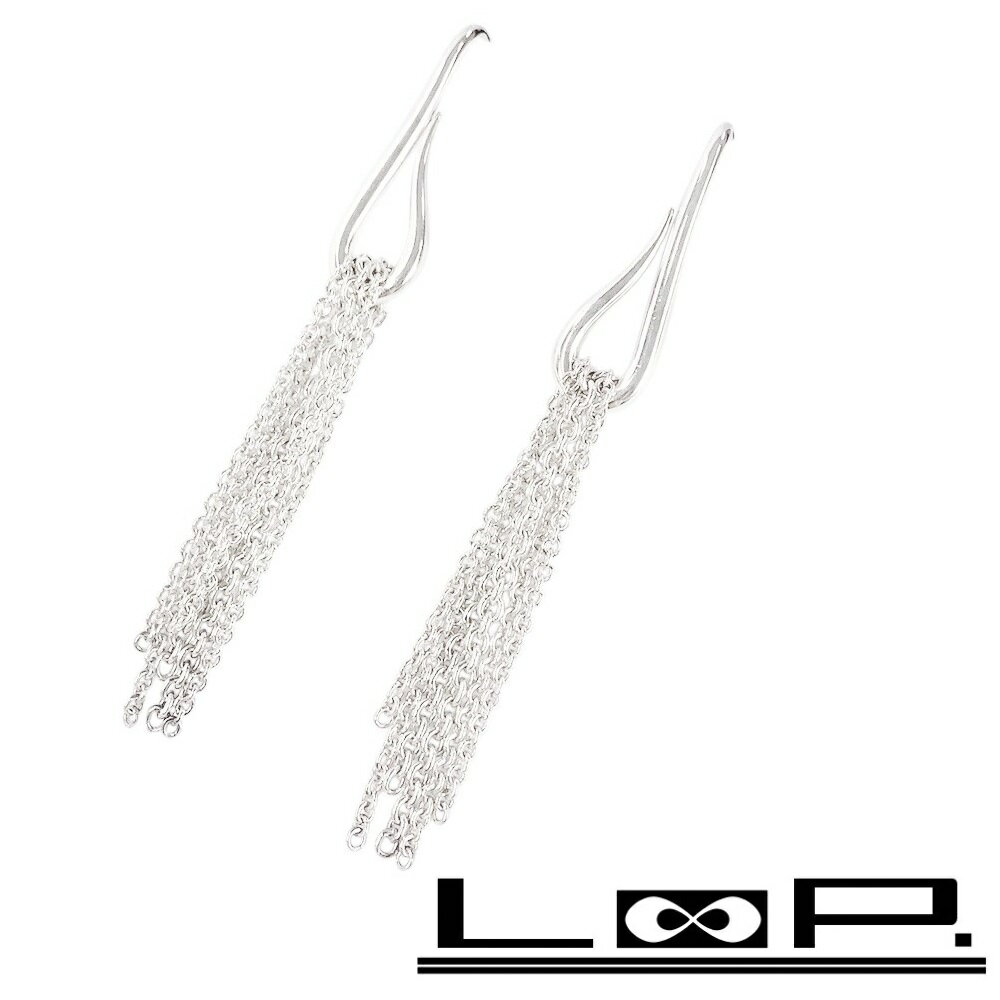 緊急値下げ　■新同■　エルメス リコル フリンジ ピアス アクセサリー チェーン シルバー SV925 箱 【269189】◇ 【中古】