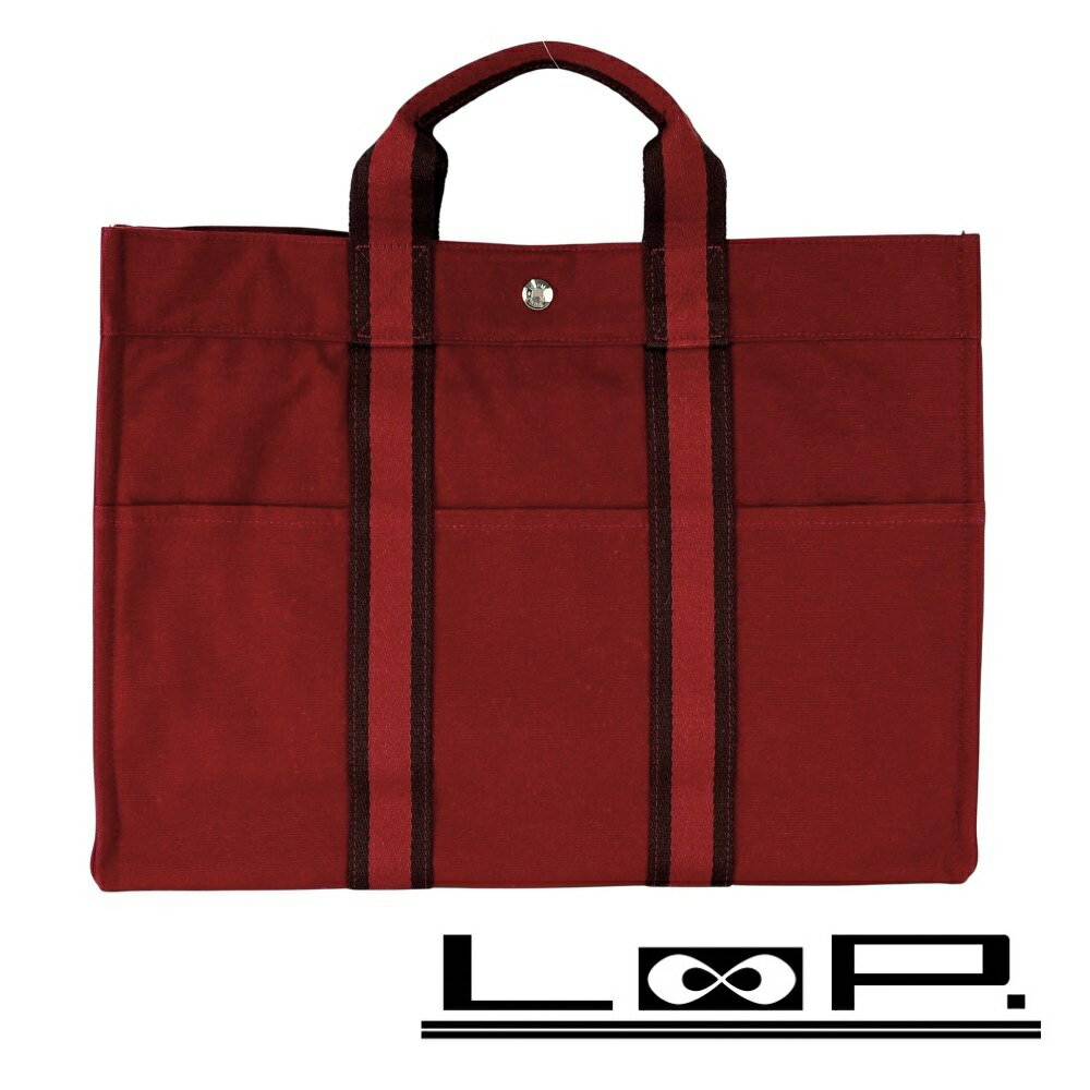 期間限定お値下げ！】美品✨HERMES トートバッグ フールトゥ ボルドー