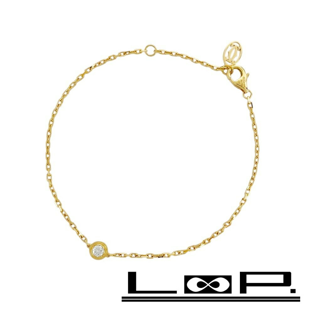 ■新同■　カルティエ ダムール ブレスレット アクセサリー YG 750 K18 1PD ゴールド 1.9g 箱 【464591】..