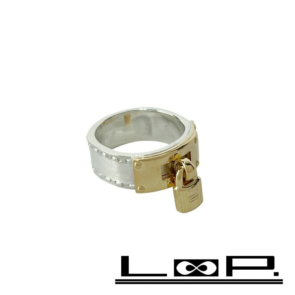 ■新同■磨き済■　エルメス ケリー カデナ リング 指輪 アクセサリー コンビ シルバー ゴールド SV925 YG750 #51 【441394】9 【中古】(4)