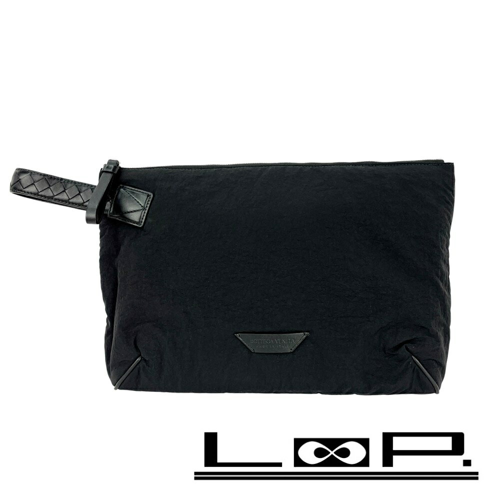 ボッテガヴェネタ ■美品■ クロスロード クラッチ セカンド バッグ ファッション ナイロン レザー ブラック 【562594】10 【中古】