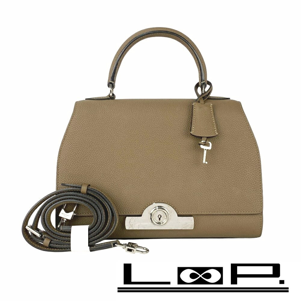 Rakuten - ◆SALE◆ モワナ ■美品■ レジェンヌ 2WAY ハンド バッグ レザー ベージュ シルバー 【482496】3 【中古】