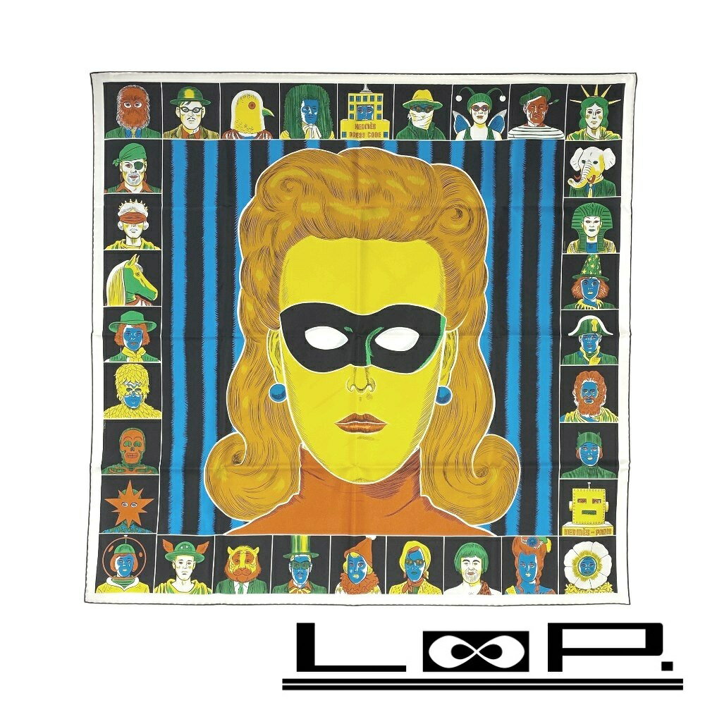 ■新同■　エルメス カレ90 DRESS CODE エルメスのドレスコード ダブルフェイス スカーフ シルク マルチ..