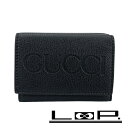 ■未使用■ グッチ コンパクト ウォレット 3つ折り 財布 レザー ブラック 736151 箱 【399299】1 【中古】