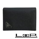 ■中古■ プラダ 2つ折り 財布 コンパクト サフィアーノ ブラック 【411199】1 【中古】