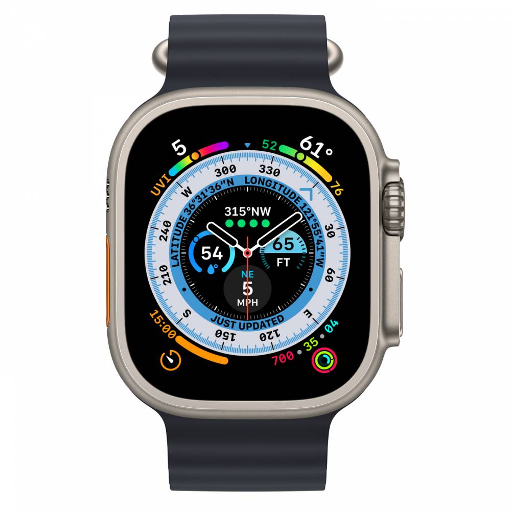 A Apple Watch Ultra GPS Cellularモデル 49mm Apple認定商品 チタニウム チタニウム ケース- ブラックバンド付き