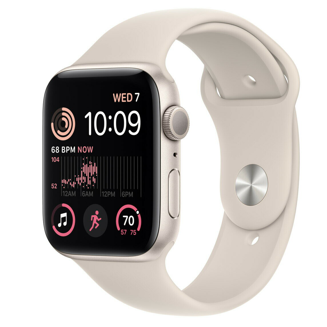 A Apple Watch SE 第2世代 GPSモデル 44mm Apple認定商品 アップルウォッチ スターライト アルミニウムケース ホワイトバンド付き