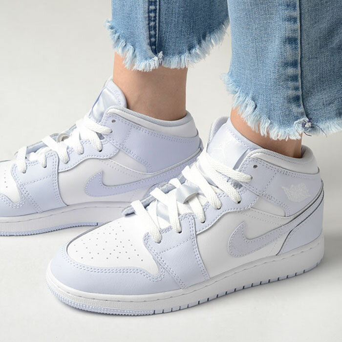 Rakuten - NIKE AIR JORDAN 1 MID (GS) ナイキ エアジョーダン ミッド レディース スニーカー ホワイトグレー fd8780-400