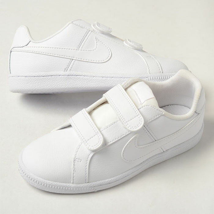【17cm-22cm】NIKE COURT ROYAL ナイキ コート ロイヤル ジュニア スニーカー オールシーズン ホワイト 833536-102