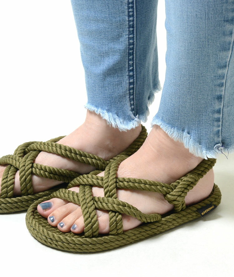 Rakuten - BOHONOMAD BODORUM WOMEN ROPE SANNDAL ボホノマド ボドルム ウーマン ロープ サンダル レディース カーキ 緑 boh00002