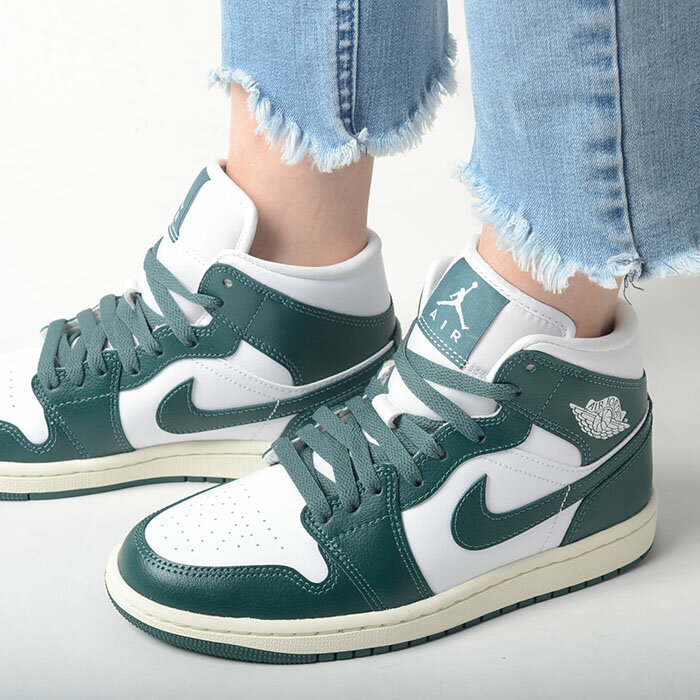 Rakuten - NIKE WMNS AIR JORDAN 1 MID ナイキ ウィメンズ エアジョーダン ミッド レディース スニーカー ホワイトグリーン bq6472-133