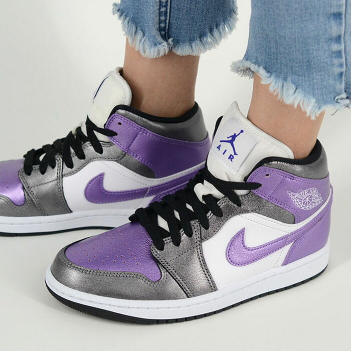 Rakuten - NIKE WMNS AIR JORDAN 1 MID ナイキ ウィメンズ エアジョーダン ミッド レディース スニーカー ホワイトパープル hj5911-105