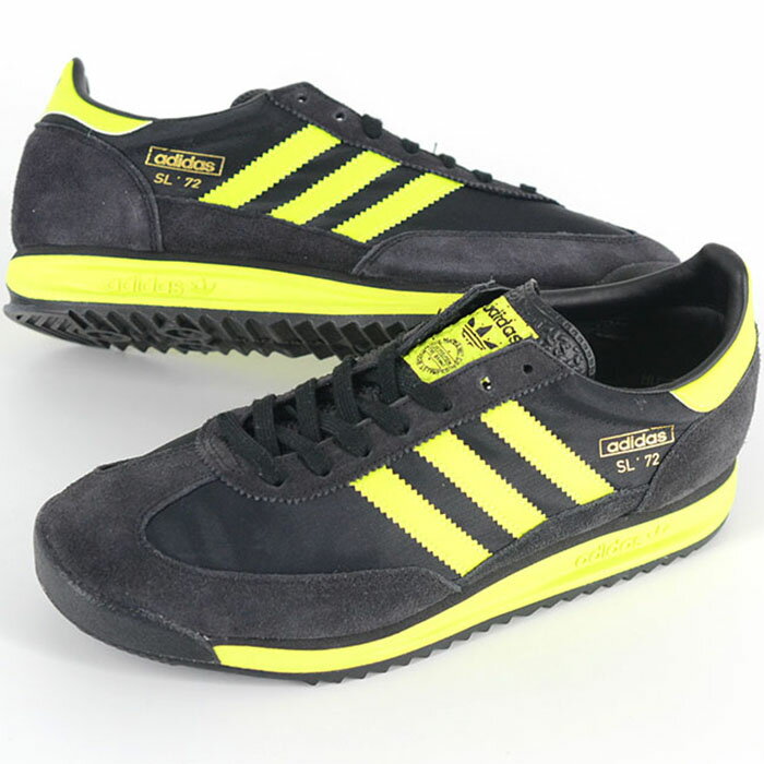 Rakuten - adidas SL 72 RS アディダス メンズ スニーカー ブラック蛍光イエロー ig4647