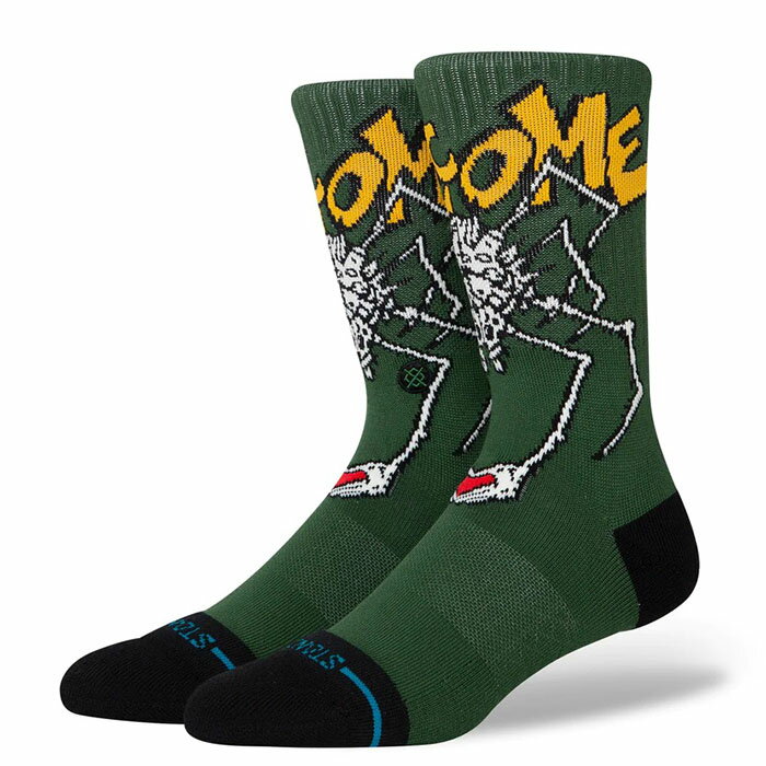 STANCE WELCOME WILBUR CREW Socks スタンス ウェルカム ウィルバー クルー ユニセックス メンズ レディース ソックス グリーン...