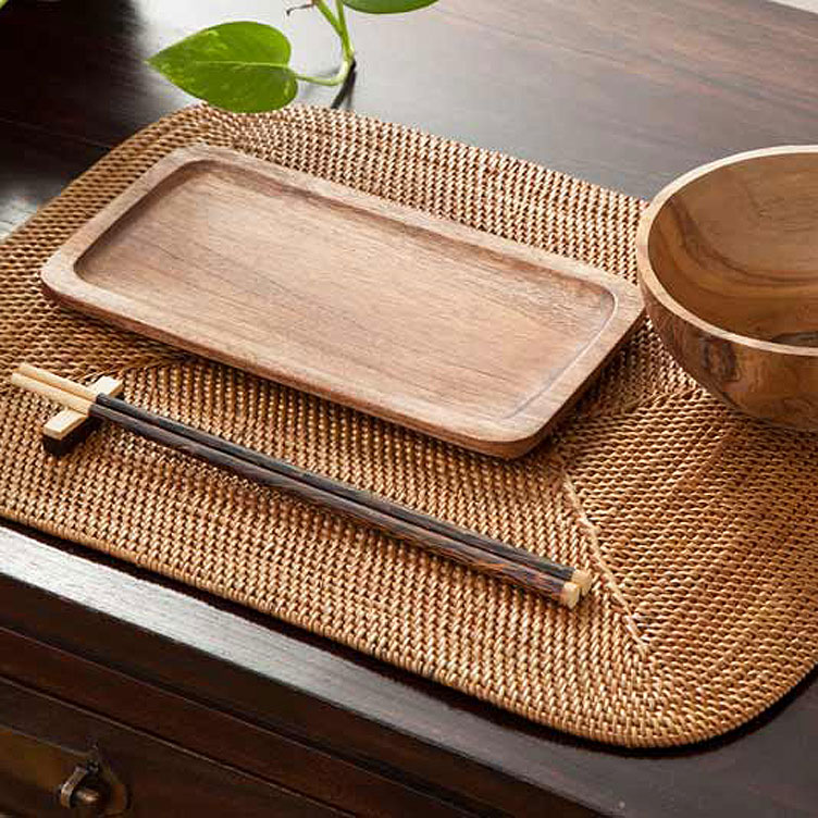 アタプレースマット ランチョンマット アタトレー アジアン雑貨 長方形 40×30cm インテリア おしゃれ カフェ風インテリア リゾート バリ雑貨 ランチマット テーブルマット エスニック キッチン雑貨 ディスプレイマット ナチュラルテイスト 自然素材