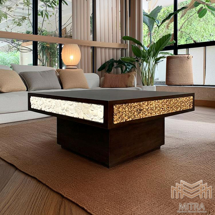 【5%オフクーポン解禁】ウォーターヒヤシンス テーブル ローテーブル 正方形 アジアン バリ風 リゾート..