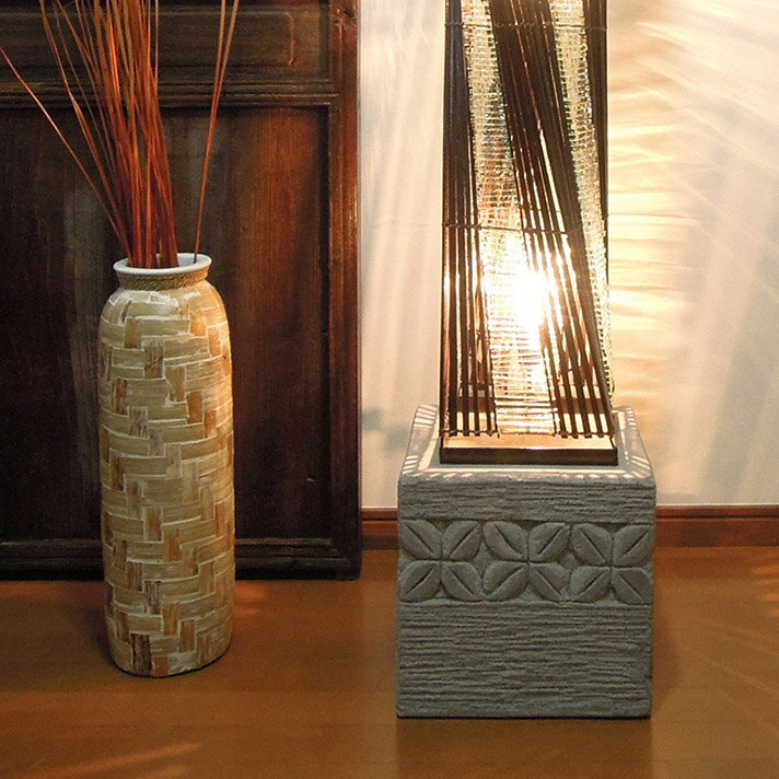 アジアン 石彫り スタンド ストーンレリーフ ストーンオブジェ コーヒーフラワー 花 バリ リゾート インテリア おしゃれ モダンインテリア・寝具・収納 インテリア小物・置物