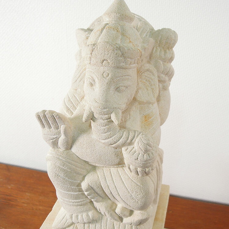 【最大1万円クーポン解禁！】アジアン ガネーシャのストーンオブジェ パリマナンストーン 石彫り 石像 ガネーシャ神 置物 バリ 玄関 インテリア おしゃれ かわいい 【53194のサムネイル