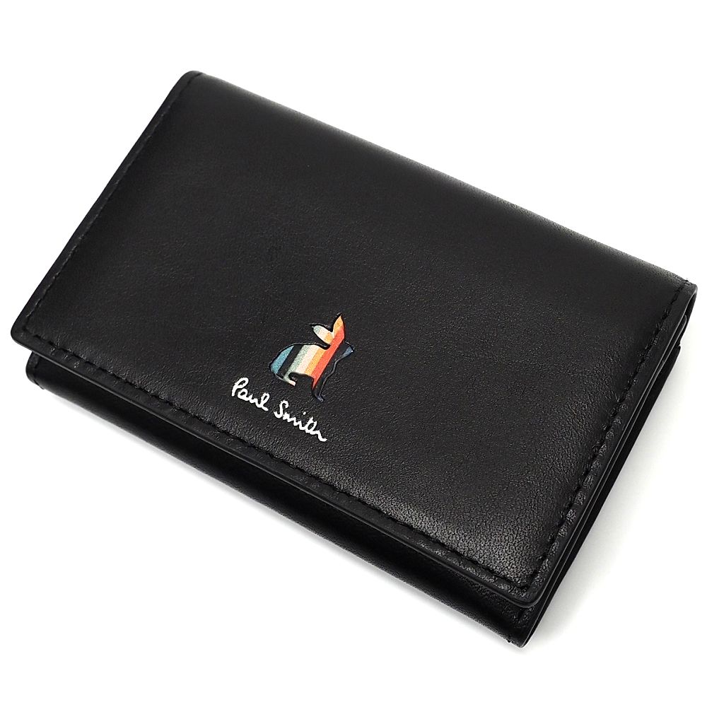 未使用品 Paul Smith マーケトリーストライプラビット カードケース ブラック BPW582 ポールスミス レディース 5CH/K06172/KOV15/LP/RR