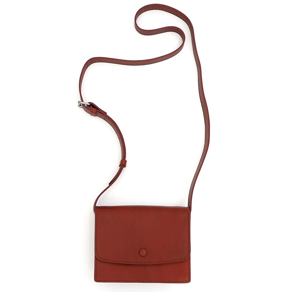 新品 MARGARET HOWELL idea エンモア ミニポシェット レンガ MHLH4VS1 日本製 レザーショルダーバッグ ..