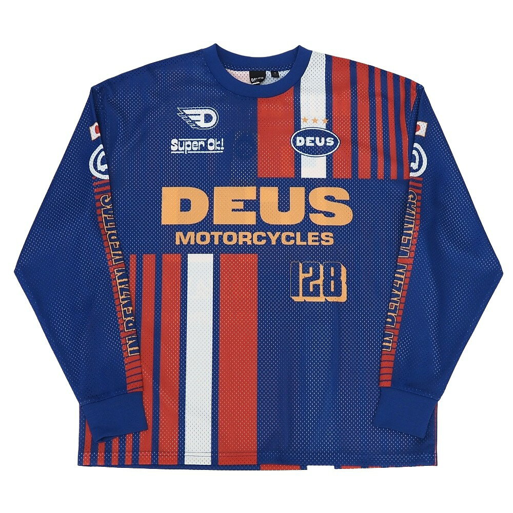 樂天商城 - 未使用品 25SS DEUS EX MACHINA Lay Off Moto Jersey モトクロスジャージ 【サイズ：M】 ブルー/レッド DMP251056 モトジャージ シャツ デウスエクスマキナ メンズ 5F1/D07270/LRP12/HM/RR