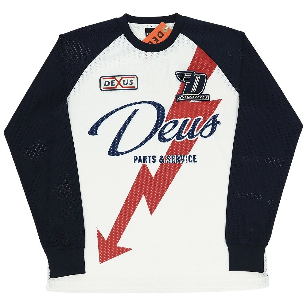 樂天商城 - 未使用品 23SS DEUS EX MACHINA Lenny Moto Jersey モトクロスジャージ 【サイズ：M】 ネイビー/ホワイト モトジャージ シャツ DMP231715 デウスエクスマキナ メンズ 7F1/D07267/LPR15/HM/RR